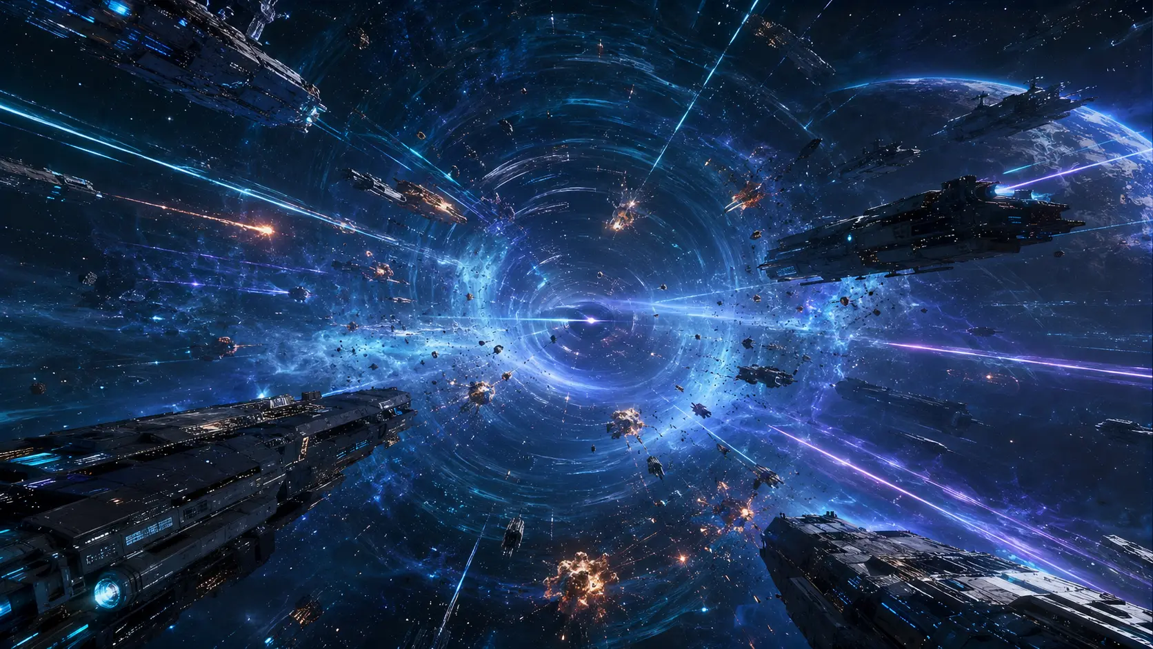 Frotas espaciais e disparos desacelerados pelo efeito de Time Dilation durante a Batalha de B-R5RB